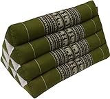 GURU SHOP Dreieck Thaikissen, Dreieckskissen, Kapok - Hennagrün, 30x30x50 cm