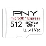 PNY microSD™ Express 512GB UHS-I U3 V30 A1 microSDXC Flash-Speicherkarte, bis zu 890MB/s Lesen & bis zu 810MB/s Schreiben, ideal für microSD Express kompatible Geräte wie Nintendo Switch 2