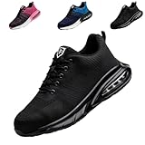 HAIMAYEE Stahlkappenschuhe Herren 40 Sportlich Schutzschuhe Arbeitsschuhe S3 Sicherheitsschuhe Leicht Arbeit Schuhe Mann Arbeitsschutzschuhe Herren Turnschuhe Atmungsaktiv rutschfeste Sommer Blau