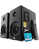 MAJORITY D40 Bluetooth Lautsprecher Boxen | 60W 2.0 Aktivlautsprecher | Studio Monitor mit 4'-Treiber | Regallautsprecher für HiFi Stereo mit Optischer, USB- und AUX-Eingang | Fernbedienung