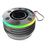 Gettimore 5.3 FM Duschradio mit Saugnapf, IPX7 wasserdichter BT-Lautsprecher, LED-Anzeige, Uhr für Badezimmer (blau)