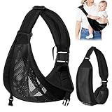 Yaunming Babytrage, Hüfttrage Baby, Babytrage Neugeborene ab Geburt, Seitliche Trage Baby, Ergonomische Babytragetuch für Babys von 0-36 Monaten (Schwarz)