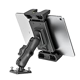 OHLPRO Tablet Halterung Auto mit Hochleistungs Bohrerbasis, LKW Tablet Halterung 360° Drehbare Klemme Halter Kompatibel mit 5-13 Zoll iPad, Pro, Mini, Sumsung Tab, Robuster iPad Halterung, Schwarz