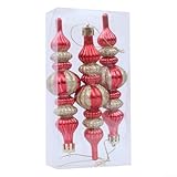 Weihnachtskürbis-Ornament, karminrot und goldfarben, tropfenförmige Baumeinrichtung, festliche Ferienhauseinrichtung, Kunststoff-Weihnachtsanhänger für saisonale Krippenanzeige