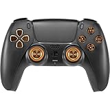 Supremery Alu Buttons für Playstation 5 DualSense Wireless Controller Aluminium Buttons Kappen Thumbsticks Ersatzteile Zubehör für PS5 (Bullet Bronze)