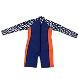 POENVFPO Tauchanzug, Dehnbar, Warm Haltend, für Jungen und Mädchen, Langärmelig, Blau, Lila, Neopren-Gummi-Nylon-Badeanzug für (Größe 10)