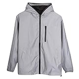 Regenjacke Herren Reflektierend, Kurzmantel Herren Slim Fit Wanderjacke Outdoor Windbreaker Softshell Sportjacke Leichte Windjacke Taschen Funktionsjacke Wandern Arbeitsjacke Outdoor Wanderjacke
