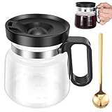 Kaffeekannen aus Glas 16oz kaffeekanne Glas Klein Hohe Temperaturbeständigkeit Glaskanne mit Griff Abdeckung für Kaltes Heißgetränk Latte Cappuccino Campingsaft