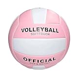 Volleyball, offizielle Größe 5, Superweicher Volleyball, Beachvolleyball,Weiche Oberfläche,Fitnessstudioweicher für Drinnen und Draußen,Strand, langlebige Ausrüstung,Ideal für Outdoor (Rosa)