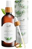 Veda Naturals® Arganöl (100ml) kaltgepresst – vegan – rein & natürlich (Argania Spinosa) aus Marokko – Laborgeprüft - Cosmos Natural certified