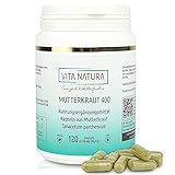 VITA NATURA Mutterkraut 400 - BIO Kapseln - Mutterkraut hoch dosiert - Vegikapseln - 120 Stück in einer Packung - Made in Germany - 100% vegan