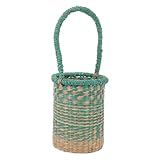 Ciieeo Handgewebter Seagrass Flaschenkorb mit Griffen Hoher Zylindrischer Wein-aufbewahrungskorb für Zuhause Vielseitiger Handgefertigter Aufbewahrungskorb für Weinpräsentation und