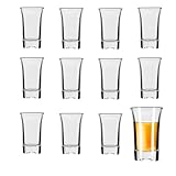 ASOPFYUM Schnapsgläser, 12 Stück Shotgläser 5CL/50ML, Likörgläser Dicke Basis, Party Zubehör Kleines Schnapsglas, Lustig Pinnchen für Holiday Gatherings, Family Bars, Tequila, Glas kleines Weinglas