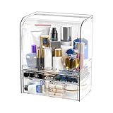 Generico Makeup Brush Holder with Lid, Makeup Organizer with Lid, Cosmetic Display Case, Makeup Storage Box, Vanity Cosmetics Organizer, Portable Makeup Organizer, Makeup Organizer with Drawers