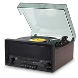Retro-Schallplattenspieler, unterstützt die Wiedergabe von 12/10/7-Zoll-Schallplatten, integrierte Stereolautsprecher auf dem Plattenspieler, Phonograph unterstützt U-Disk-Wiedergabe und USB-Tran