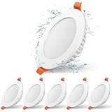 BSRANE LED Einbaustrahler 230V, Ultraschlanke 7 W Badezimmer Einbauleuchten LED Spot