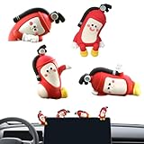 Auto-Innendekoration – Auto-Display-Puppen-Ornamente | Computer-Monitordekorationen | 4 Stück Feuerlöscher-Form, zentrale Steuerung, Bildschirmdekor-Figuren für Bücherregal, Schreibtisch, Büro, LKW