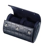 sourcing map Uhrenreiseetui für Herren, Krokodilmuster, Leder, Uhrenrolle, Reiseetui, tragbare Uhren-Aufbewahrungsbox für Weihnachten, Geburtstag und Jahrestag, 2 Steckplätze (Dunkelblau)