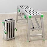 GXILUK Klappbare Gerüstleiter, Mehrzweck-Schwerlastgerüstleiter, höhenverstellbar, 400 kg/880 lbs Tragkraft, klappbar, 180 x 40