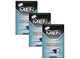 TENA MEN Protective Shield Extra Light, diskrete & komfortable schwarze Hygiene-Einlagen für Männer mit leichter Blasenschwäche, 42 Hygiene-Einlagen (3 x 14 Stück) im Vorratspacket