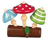 moses. 16121 Krabbelkäfer Pilz-Kreisel-Set | 3 Bunte Kinderkreisel aus Holz | Für Kinder ab 3 Jahren, 11 cm x 9 cm x 6 cm