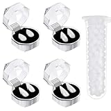 Vampirzähne, 4 Paar Größen Vampirzähne mit 1 Tube Zahnkugeln Kleber, Vampir Zähne Cosplay für Halloween Party Dress Up Zubehör