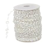 DOITOOL Kristall Perlengirlande mit Schimmernden Acrylperlen Vielseitig Einsetzbar für Hochzeitsdeko Lampenschirme und Tischdekoration Verstellbare Transparentes Material mit Irisierendem