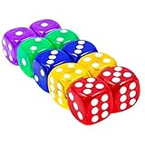 10-teiliges buntes Würfelset, 12mm Acrylwürfel, Würfelspiele, Tischspiele, bunte Würfel