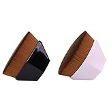 Foundation Pinsel,Make up Foundation Bürste,Make Up Pinsel Kabuki Flat Top Gesicht Pinsel Groove Design Blush Pinsel zum Flüssigkeit,Isolationsflüssigkeit, Concealer Premium,Creme(Schwarz +Pinke)