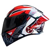 ZLHYQA Integralhelm für Motorradfahrer mit einziehbarer Sonnenblende, Klapphelm für Herren und Damen, modularer Helm mit 6 Belüftungsöffnungen, für Erwachsene, Scooter, Cruiser, Street, E