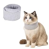 JYNXOR Bequemes Halsband zur Genesung von Haustieren, Halskrause Hund Halskrause Katze,Wundschutz, Antileck-chirurgisches Genesungshalsband für Katzen und Hunde nach Operationen,M,Hellgrau