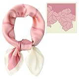 JYJLLM 1 x vierblättriges Kleeblatt-Seidenschal für Damen, groß, quadratisch, Satin, Kopftuch, Haarschal, Seiden-Accessoires, klassisch gemusterte Quadrate, Strandbandanas für Damen, mehrfarbig, L