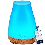 300ml Diffuser Fernbedienung Aroma Diffuser für Ätherische Öle Ultraschall Luftbefeuchter mit 7 Farben LED, Timer-Einstellung, Auto-Off