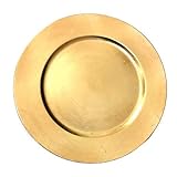DEKOWELTEN 6 x Event Platzteller Dekoteller Durchm. 33cm Farbe: Gold Kunststoff wiederverwendbar