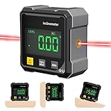 4-Seitiger Magnetischer Digitaler Winkelmesser mit Laser, Neigungsmesser Digital, Wasserwaage Digital Magnetisch mit Elektronischem Laser, Wasserdicht Winkelmessgerät für Holzarbeiten, Bau und DIY