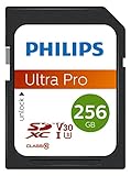 Philips Ultra Pro SDXC Card 256 GB UHS-I U3, Lesegeschwindigkeit bis zu 100 MB/s, V30, Speicherkarte für Kameras, Tablet, PC, Card Reader, 4K UHD Video