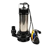 Schmutzwasserpumpe,1.5Kw Schmutzwassertauchpumpe Tauchpumpe Abwasserpumpe,3600L/h,Förderhöhe max 22 m mit Variabel Einstellbarer Schwimmerschalter,Thermoschutz und Universalanschlüsse