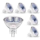 Flaspar 6 Stück MR16 Halogen Leuchtmittel, Halogen 12V 35W, GU5.3 Halogen 2800K Warmweiß, MR16 Halogenlampen Dimmbar, Halogen Spot Glühbirnen, Halogen Reflektor 120° Abstrahlungswinkel