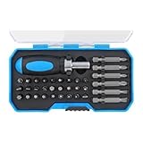 VRTYVEYBB 34-teiliges Magnetisches Ratschenschraubendreher-Set mit ergonomischem Griff, für CR V Legierungsbits (Pozidriv/Torx), für Bau & Reparatur