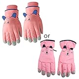 MOLKASIA Winter-Thermo-Skihandschuhe für Kinder, winddicht, Skifahren, Reiten, atmungsaktiv, Cartoon-Schneehandschuhe