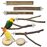 VGECEE 8 Stück Vogelspielzeug Holz Natur Sitzstangen Wellensittich Sitzstangen Naturholz Vogel Sitzstangen Spielzeug Vogelständer aus Holz Vogelkäfig Zubehör ür Wellensittich Kanarienvogel