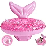 Schwimmring Baby, Aufblasbare Schwimmhilfe Meerjungfrau Baby Schwimmring mit Schwimmsitz aus PVC, Schwimmreifen Baby Pool Spielzeug mit Pumpe für Kinder 6 Monate Bis 36 Monate für Pool Baby Float