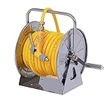 MKAK Wand-/Bodenmontageschläuche, Gartenschlauchtrommel-Ständer Drehbare Halterung Einziehbarer Schlauchtrommel-Aufhänger Mit Wasserleitung Und Pistole(Yellow,40M Water Pipe)