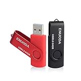 ENUODA 2 Stück 64GB USB Stick Speicherstick Rotate Metall Mehrfarbig High Speed USB 3.0 Flash Drive Pack (Rot,Schwarz)