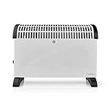 Nedis - Konvektionsheizgerät - Thermostat - Lüfterfunktion - 3 Stufen - 2000 W - Verstellbarer Thermostat - Überhitzungsschutz - Turbo-Funktion - Griff - Weiß