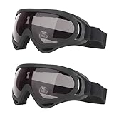 gotyou 2 Stück Outdoor-Schutzbrillen, Fahrradbrille Winddicht, Brille Winddicht Staubschutz Fliegerbrille, Schutzbrille Sanddichte Gläser, Tactical Schutzbrille, für Die Tägliche Freizeit, Surfen
