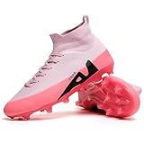 sudorun Fußballschuhe Kinder Kunstrasen Fussballschuhe Hallenschuhe Für Jungen Mädchen AG FG TF Turf Trainingsschuhe (Dew,Kinder 2309 AG Rosa_35)