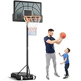 Yohood Basketballkorb Outdoor Kinder,Basketballkörbe mit Ständer Höhenverstellbar 110-210cm,Tragbarer Basketballkorb Indoor/Outside Wetterfest Schwarz
