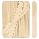 WISYOK Eisstiele Holz Jumbo, 60pcs Holzspatel Breit, Holzstäbchen, Eisstäbchen Holz, Holzspatel zum Basteln für Kosmetik, Waxing, DIY Handwerk -20x2.4x0.15cm