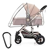 Universal Regenschutz für Kinderwagen, Regenverdeck für buggy, Transparent Regenschutz für Babyschale, mit Fenster und Doppel Reißverschluss, Gute Luftzirkulation, Schadstofffrei, Einfacher Zugang